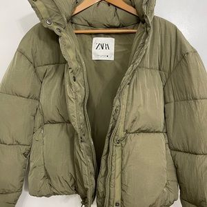 Zara Cropped Puffer Jacket